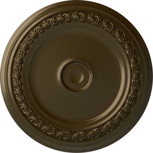 Ekena Millwork Carlsbad Ceiling Medallion (Fits Canopies up to 5 1/2"), Hand-Painted Brass, 31 1/8"OD x 1 1/2"P CM31CABRS - main